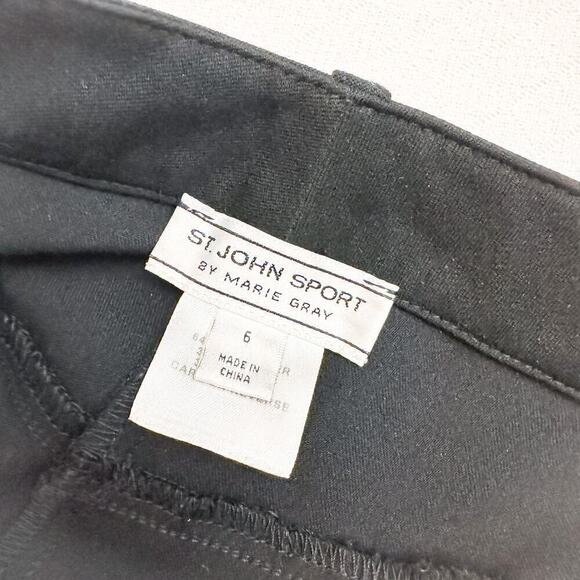 St. John Sport Black Slack Classic Cowboy Gold Eyelet Size 6 - Picture 6 of 7